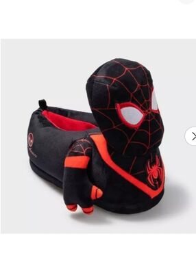 Kids Spider Man 3D Plush Slipper Nwt Black Size 6